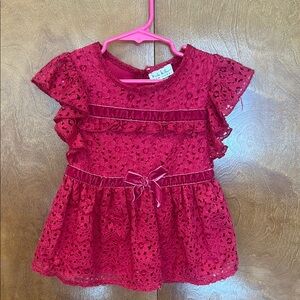 Lace Ruffle Dress, pink, 2T
